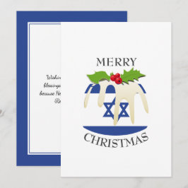 Cartão De Festividades ISRAELI FLAG | Pudim de Natal | Festivo