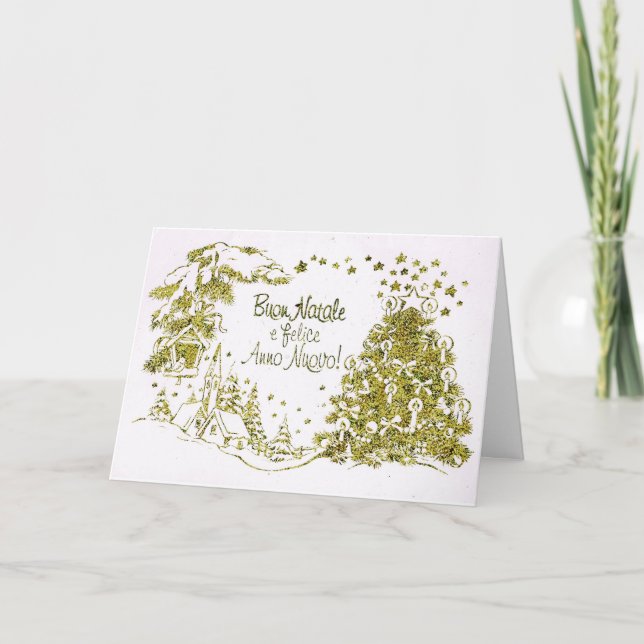 Cartão De Festividades Italian Christmas and New Year card (Frente)