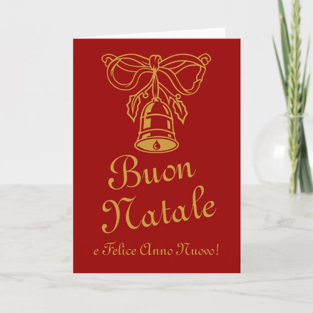 Cartão De Festividades Italian Christmas greeting card | Buon Natale (Frente)