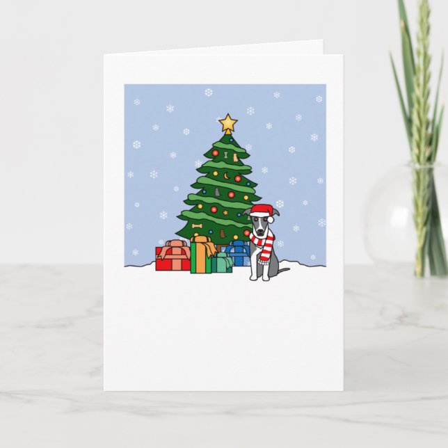 Cartão De Festividades Italian Greyhound Howling Good Christmas Card (Frente)