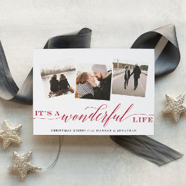 Cartão De Festividades It's a Wonderful Life | Holiday Photo Collage Card