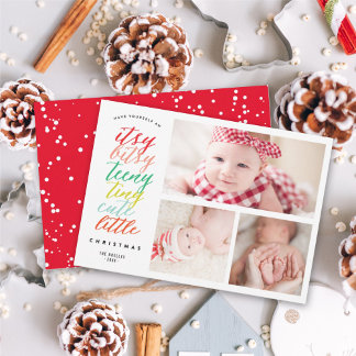 Cartão De Festividades Itsy Bitsy Pequena Foto De Natal Pequena E Bonita