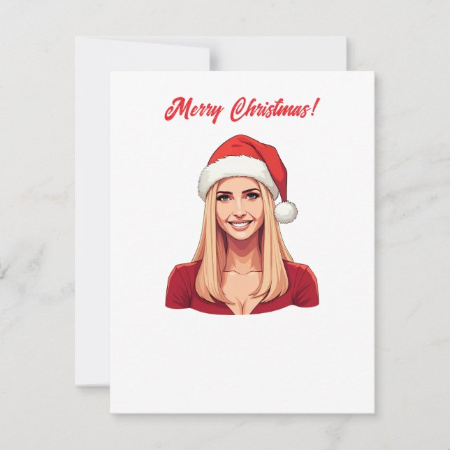 Cartão De Festividades Ivanka Trump Com Papai Noel Feliz Natal (Frente)