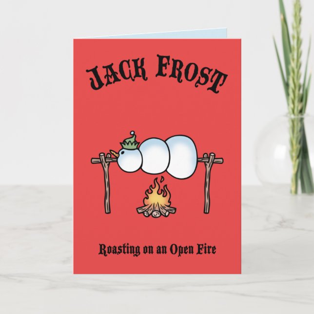 Cartão De Festividades Jack Frost Roasting (Frente)