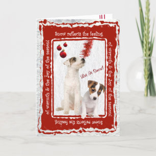 Cartão De Festividades Jack Russell Let It Snow Greeting - Customizable