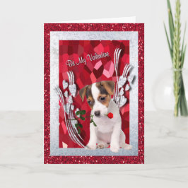 Cartão De Festividades Jack Russell Puppy Be My Valentine Greeting Card
