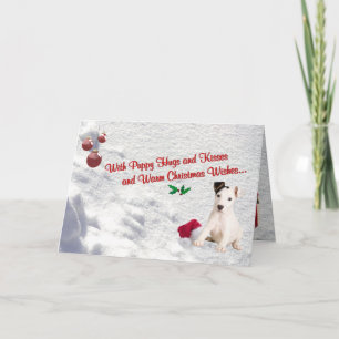 Cartão De Festividades Jack Russell Puppy Hugs & Kisses Greeting Card