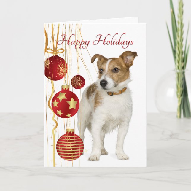 Cartão De Festividades Jack Russell Terrier Christmas Card (Frente)