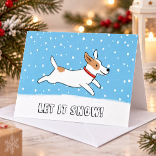 Cartão De Festividades Jack Russell Terrier Deixe Nevar Cachorro Natal