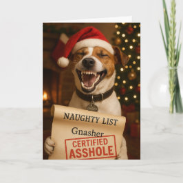 Cartão De Festividades Jack Russell Terrier Naughty List Christmas card