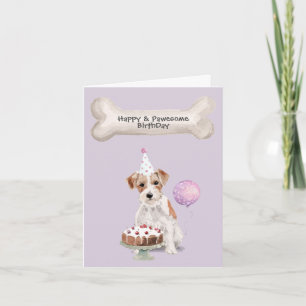 Cartão De Festividades Jack Russell Wire Haired Birthday