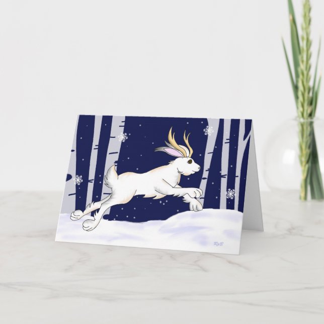 Cartão De Festividades Jackalope Christmas (Frente)