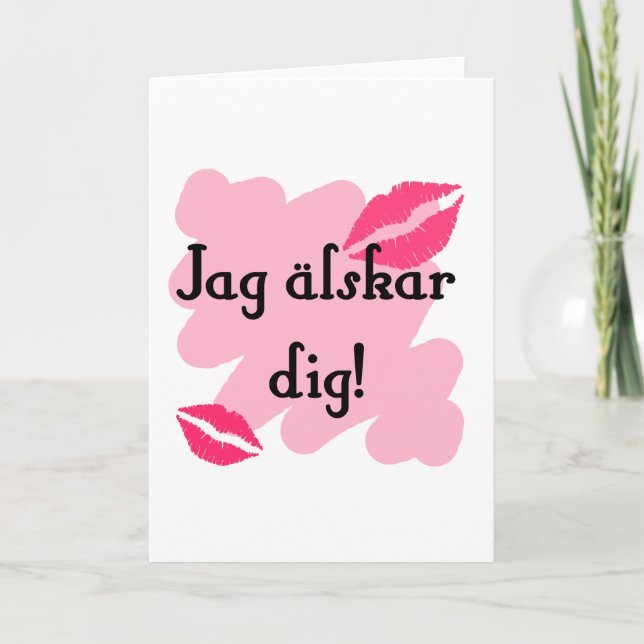 Cartão De Festividades Jag älskar dig - Swedish (Frente)