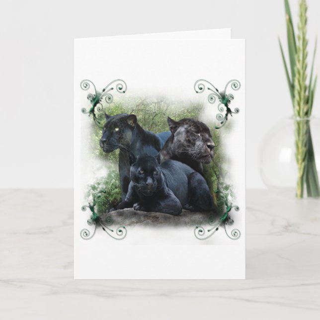 Cartão De Festividades Jaguar Preto (Frente)