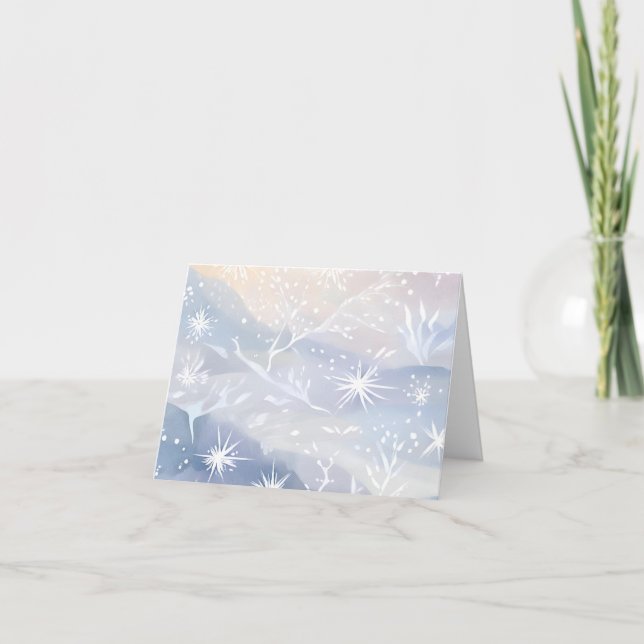 Cartão De Festividades Janela fosco | Bela Cena de Inverno de Neve (Frente)