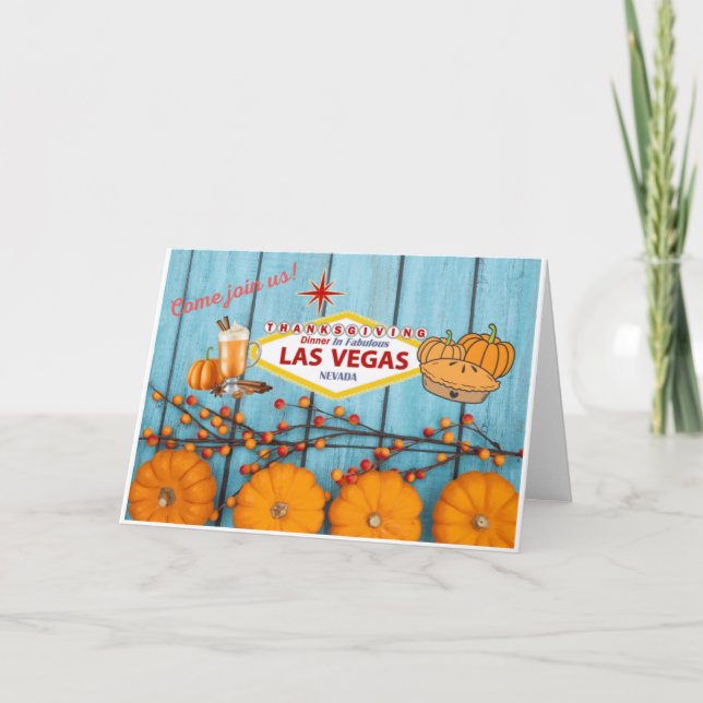 Cartão De Festividades Janta de Ação de Graças - Las Vegas Card (Frente)