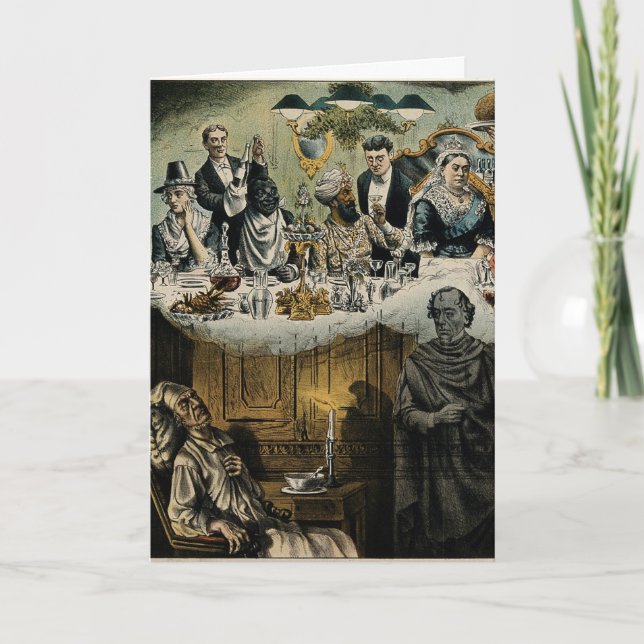 Cartão De Festividades Janto de Natal da Rainha Vitória do Scrooge britân (Frente)