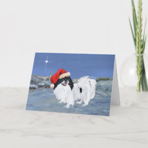 Cartão De Festividades Japanese Chin Noite de Inverno