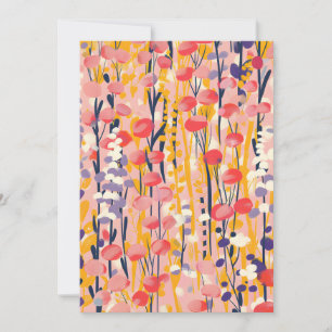 Cartão De Festividades Jardim Botânico Floral de Flores Silvestres Abstra