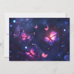 Cartão De Festividades Jardim de Borboletas Noturnas Celestiais