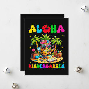 Cartão De Festividades Jardim de Infância Aloha Abacaxi Havaí Volta às Au