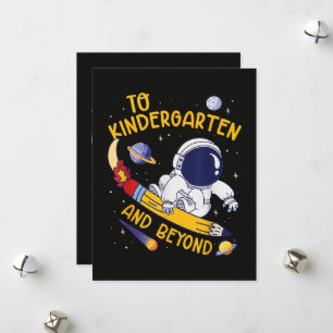 Cartão De Festividades Jardim de Infância E Além Astronauta Volta às Aula