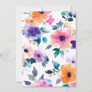 Cartão De Festividades Jardim de primavera vintage em aquarela floral