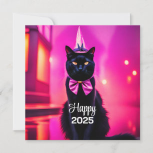Cartão De Festividades Jazzy Kitty - Feliz 2024