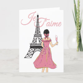 Cartão De Festividades Je T'aime I love You Eiffel Tower Valentine's Day