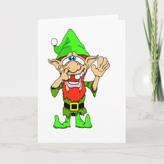 Cartão De Festividades Jed the Twisted Elf (Frente)