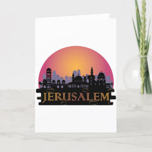 Cartão De Festividades Jerusalém - Linha do horizonte da Cidade Antiga -