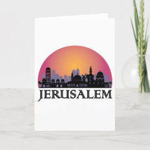 Cartão De Festividades Jerusalém Skyline - Israel Viagem