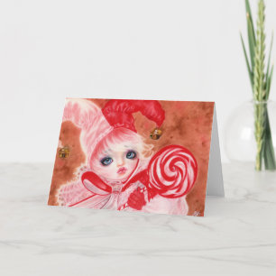 Cartão De Festividades Jester Lollipop, jovem de corte doce