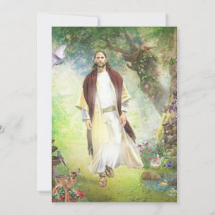 Cartão De Festividades Jesus Andando No Jardim De Gethsemane