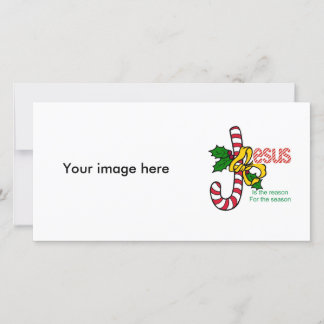 Cartão De Festividades Jesus Candy Cane Photo Card