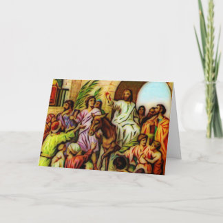 Cartão De Festividades Jesus dirige o burro para Jerusalém