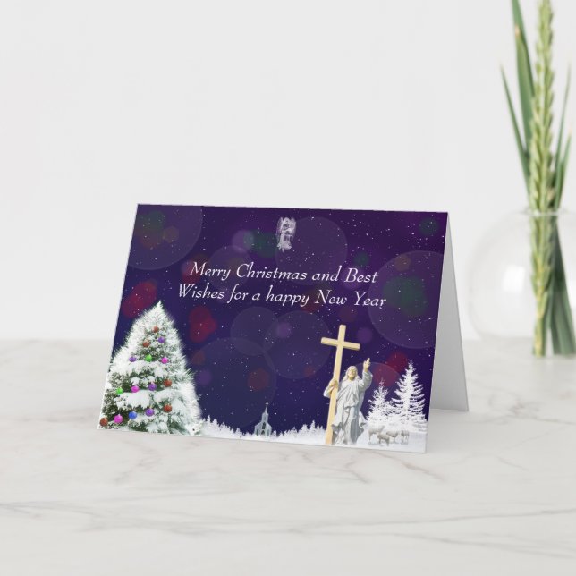 Cartão De Festividades Jesus in Snow (Frente)