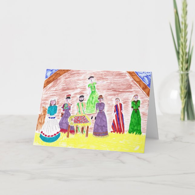 Cartão De Festividades Jesus in the Manger Christmas Card (Frente)