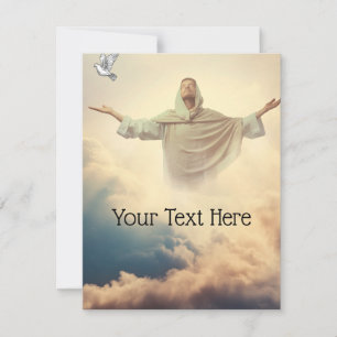Cartão De Festividades Jesus nas nuvens personalize com seu texto abaixo