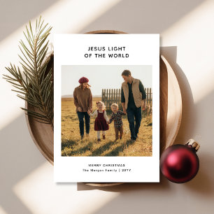 Cartão De Festividades Jesus Religioso Luz da Foto da Família Mundial