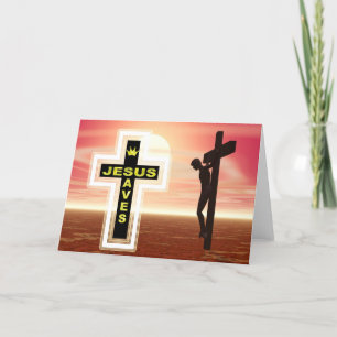 Cartão De Festividades Jesus salva a imagem de crucificação