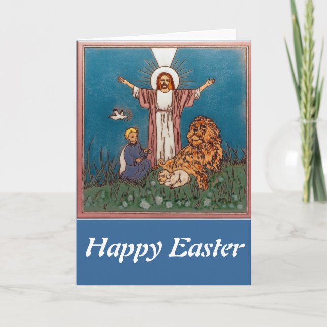Cartão De Festividades Jesus the Lion and the Lamb (Frente)