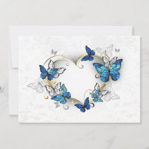 Cartão De Festividades Jewelry Heart with Butterflies Morpho