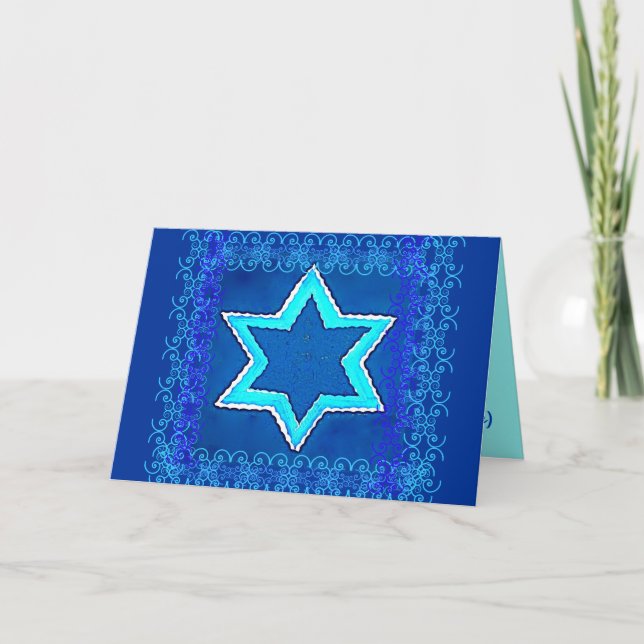 Cartão De Festividades Jewish New Year Star of David Card 1 (Frente)