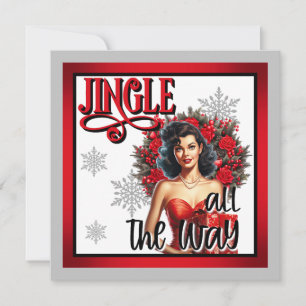 Cartão De Festividades Jingle all the Way Pinup Antigo