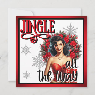 Cartão De Festividades Jingle all the Way Pinup Antigo