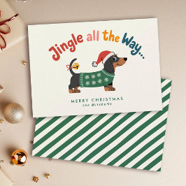 Cartão De Festividades Jingle All the Way – Suéter de Cachorro Piada Sem 