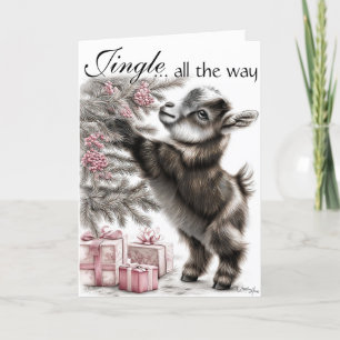 Cartão De Festividades Jingle All Way - Baby Goat Christmas