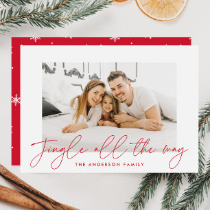Cartão De Festividades Jingle All Way Red Script Photo