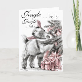 Cartão De Festividades Jingle Bells - Baby Goat Christmas